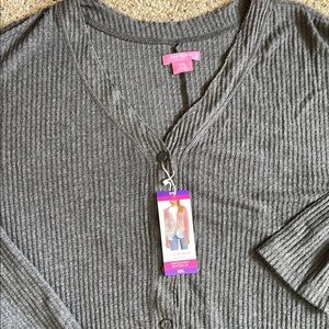 Isaac Mizrahi Gray Women's Waffle Knit XXL